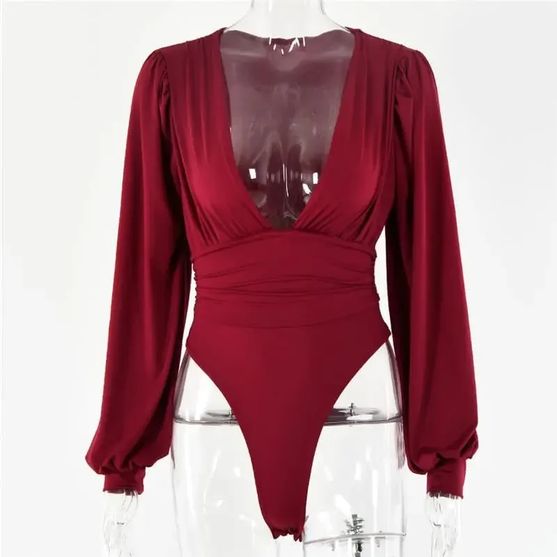 Fashionable Slim Fit Ladies One Piece Suit Folded Design Sexy Girl New Style Pure Color Cross-Border Long Pants for Women 1