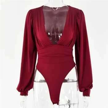 Fashionable Slim Fit Ladies One Piece Suit Folded Design Sexy Girl New Style Pure Color Cross-Border Long Pants for Women 1