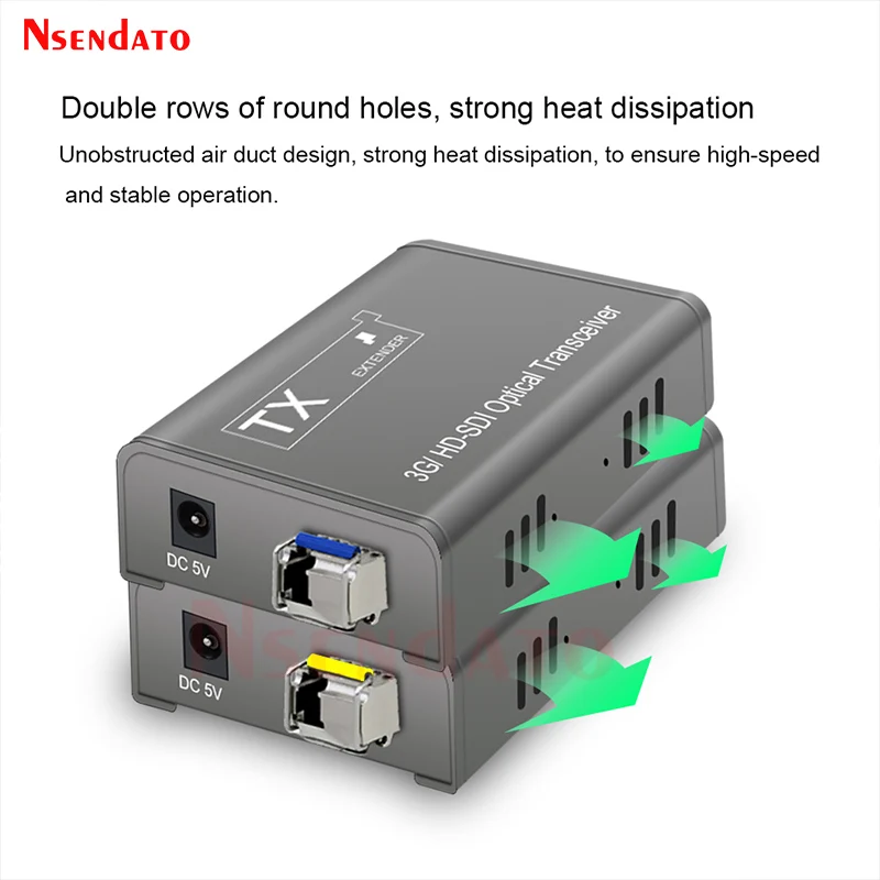 20Km 3G HD SDI Fiber Optic Extender BNC Video Transmitter Receiver SDI Loop Over SC Fiber Cable For PS4 DVD Camera To TV Monitor