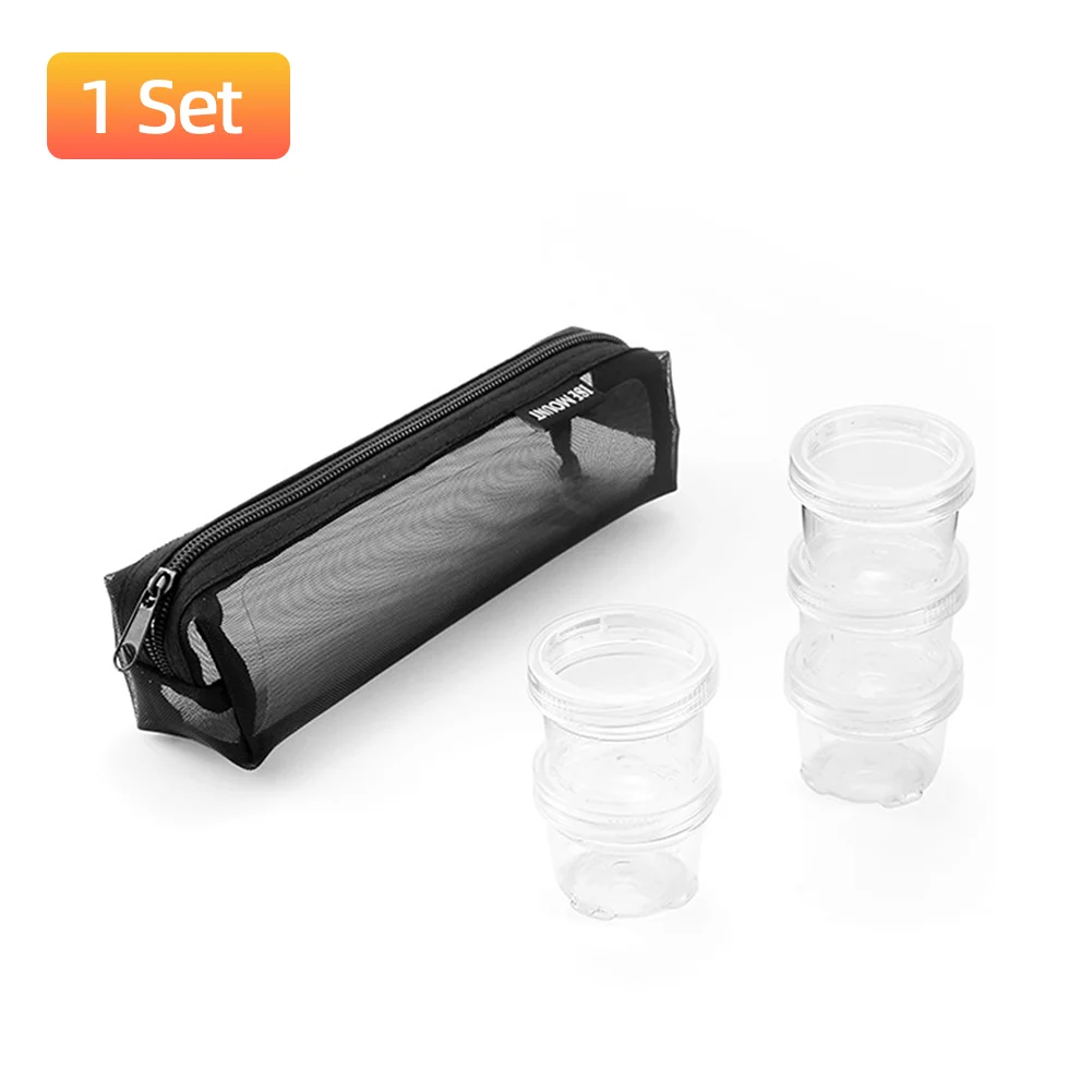 Camping Spice Kit With 5 Clear Seasoning Bottles Condiment Container Portable Travel Spice Container For Picnic Cooking Barbecue