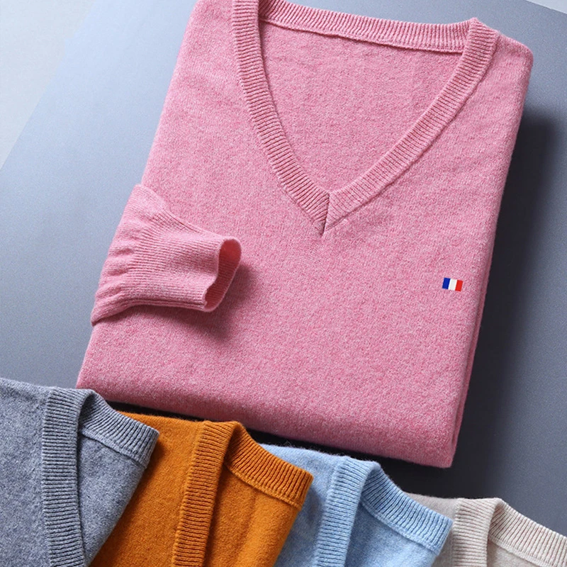 Warm Soft Wool Blended Pullover Men Sweater Cashmere Spring Autumn Jersey Hombre Jumper Pull Homme Hiver Knitted 6