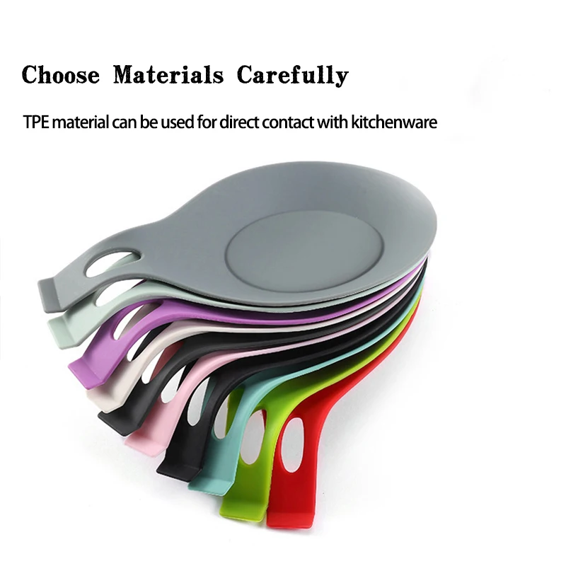 Silicone Rubber Spoon Cushion Soup Spoon Cushion Kitchen Utensil Heat Insulation Creative Dish Easy to Clean kitchen accessories kitchen tool soup spoon rest