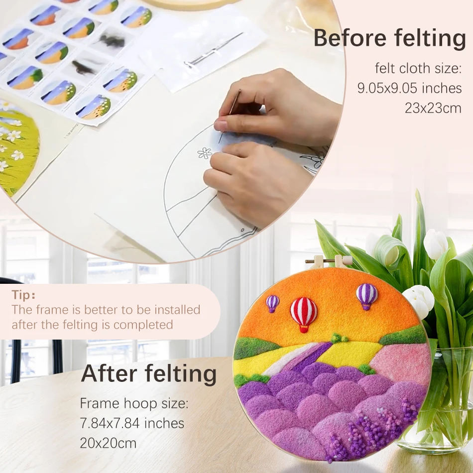 CHENISTORY Painting DIY Wool Embroidery Kit Creative DIY Wool Needle Felt Picture Kit Craft Painting Gift For Mom Friends Kids