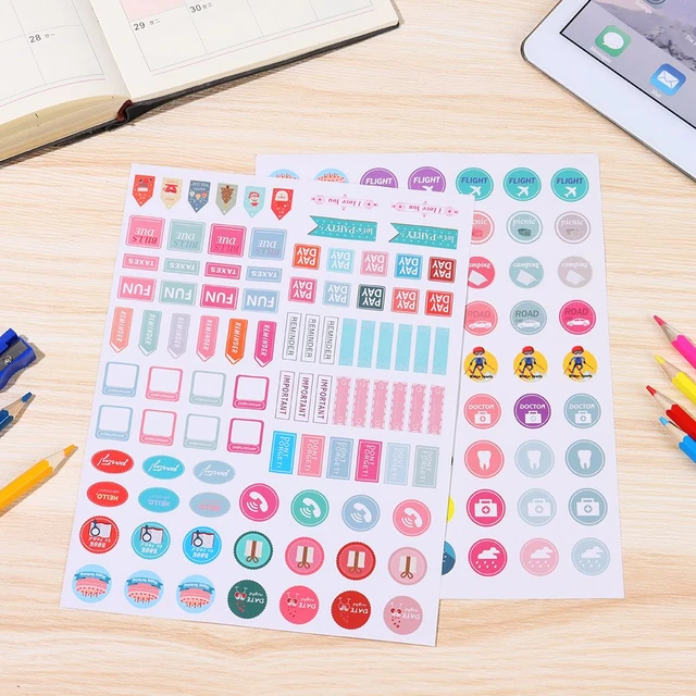 2Sheet Desk Wall Calendar Event Stickers Notebooks Diary Monthly