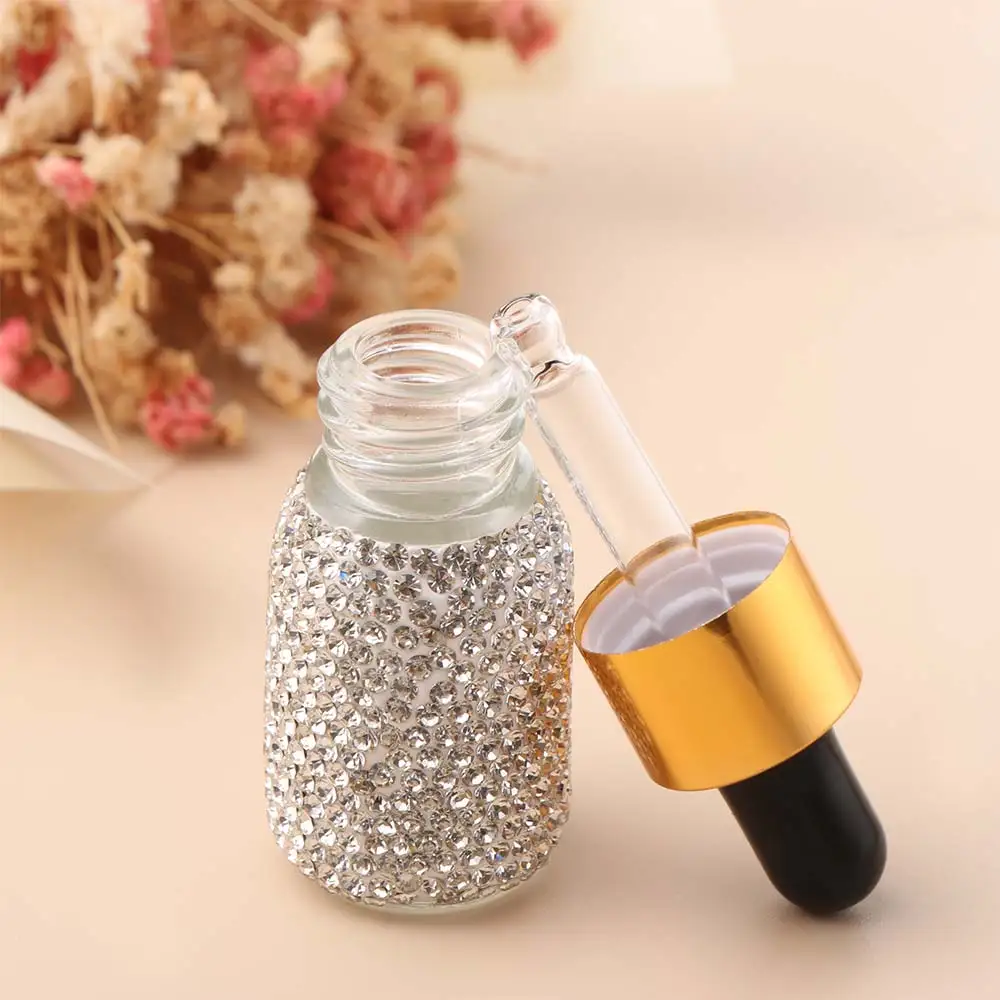 Gift Sparkling Empty Bottle Rhinestone Refillable Essential Oil Dropper Bottle Luxury 5ml Essential Oil Vials Handicraft