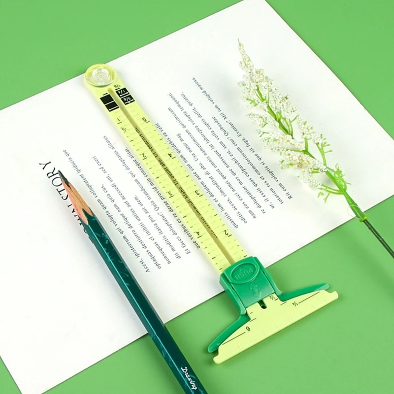 바느질 게이지 솔기 측정 도구 플라스틱 슬라이딩 포인터 퀼팅 재단사 눈금자