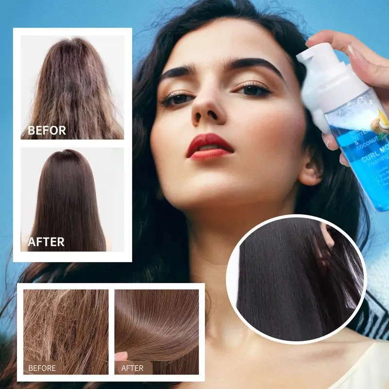 Curl Mousse Foaming mousse Curl Mousse oil Soft Foaming 120ml Hair for Curly Hair Defines Curls Anti Frizz