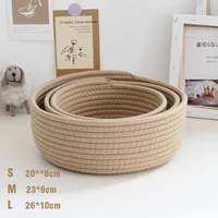 Nordic Cotton Rope Storage Baskets Woven Desktop Sundries Kids Toys Organizer Box Baby Dirty Clothes Laundry Basket Hamper 1PS 2