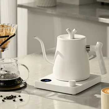 1000W Electric Gooseneck Kettle 1000ml 304 Stainless Steel Coffee Pot Intelligent Constant Temperature LED Display for CoffeeTea 1