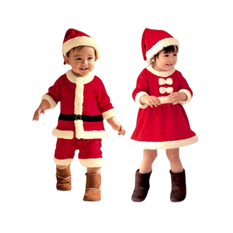 Disfraz De Papá Noel Bebé De Dos Piezas – Traje De Navidad Con Cierre Cómodo Y Tejido Abrigado – Ideal Para La Primera Navidad