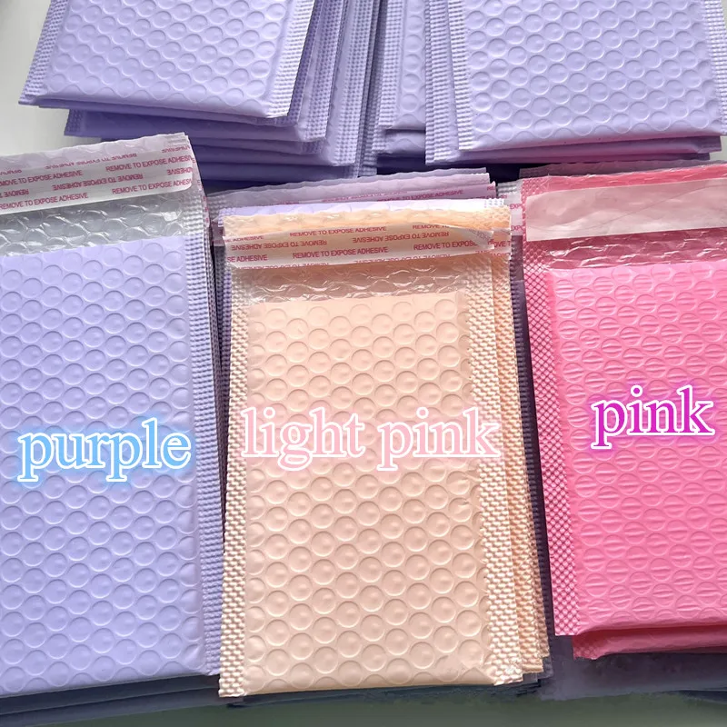 

50pcs/lot Bubble Mailers for Lipgloss Necklace Jewelry Small Business Supplies Bubble Envelope Bag Pink Purple Orange 11*15cm