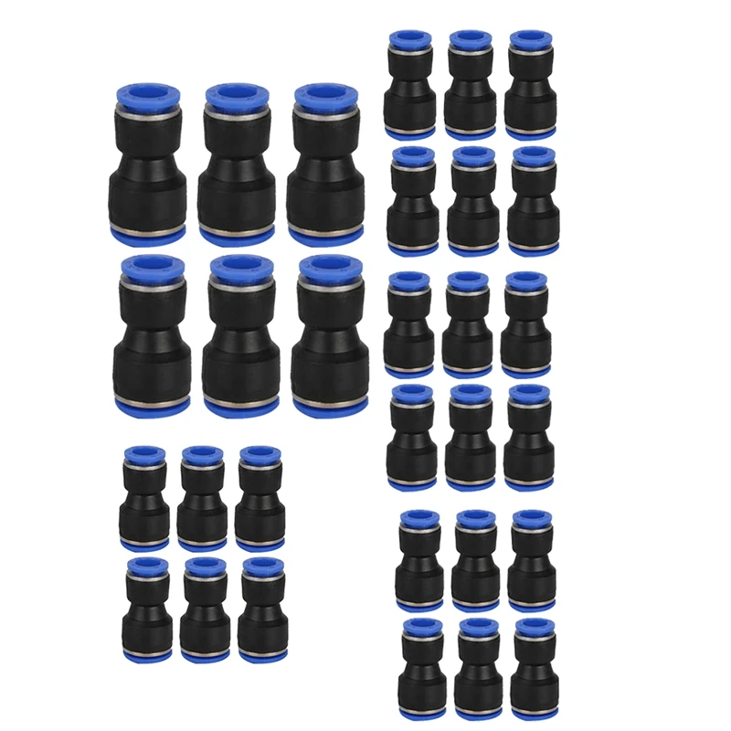 100PC Lot PG4-6Mm 6-8Mm 6-10Mm Air Pneumatic Fitting One Touch Into Straight Fittings Plastic Quick Connectors