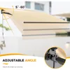10'W x 8' H Retractable Awning for Patio, Manual Awnings, Sunshade Shelter Crank Handle, UV & Waterproof Polyester Cover and Al 5