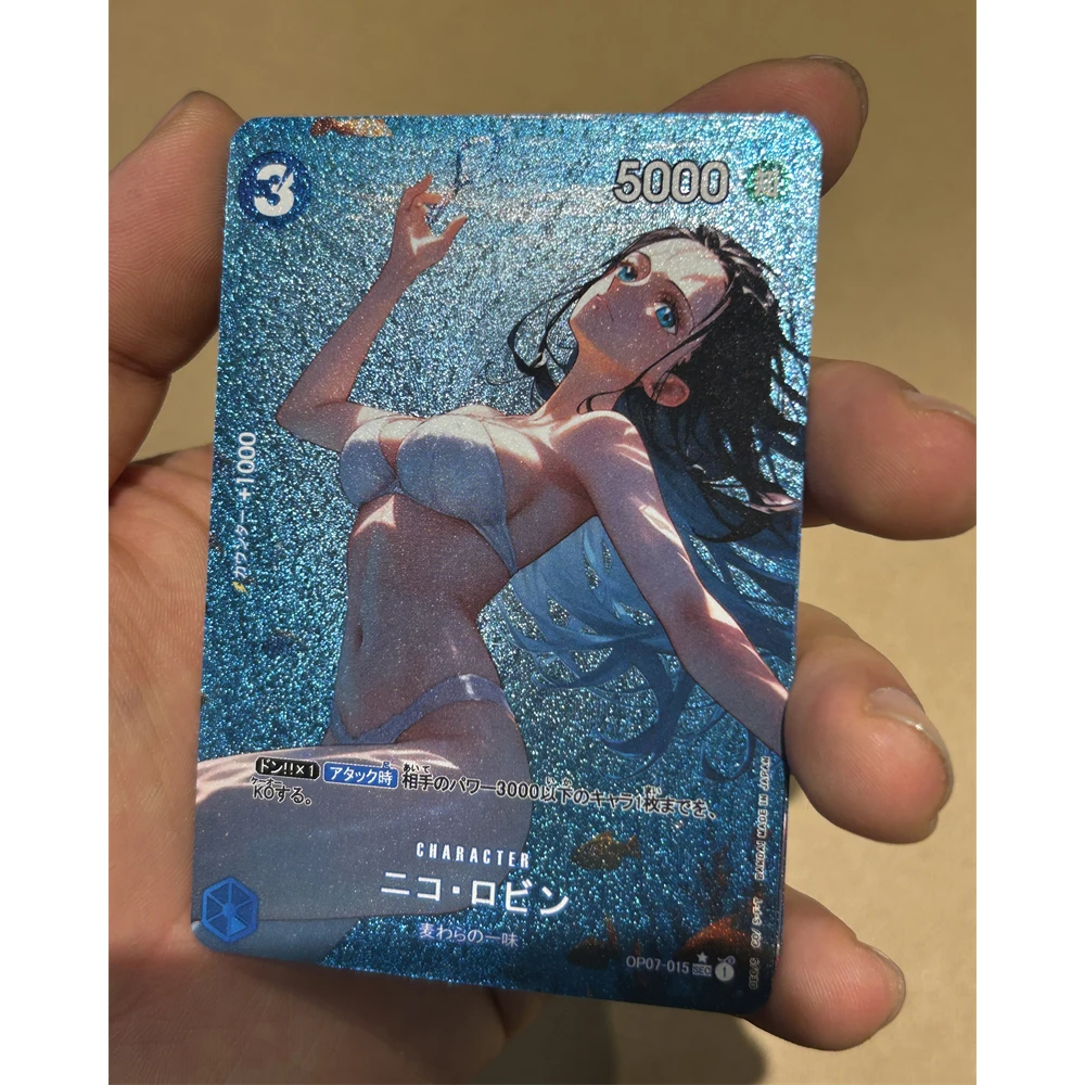 9Pcs/set Diy One Piece Ocean Series Nami Hancock Vivi Robin Yamato Flash Card Self Made Classic Anime Collection Cards Gift Toy