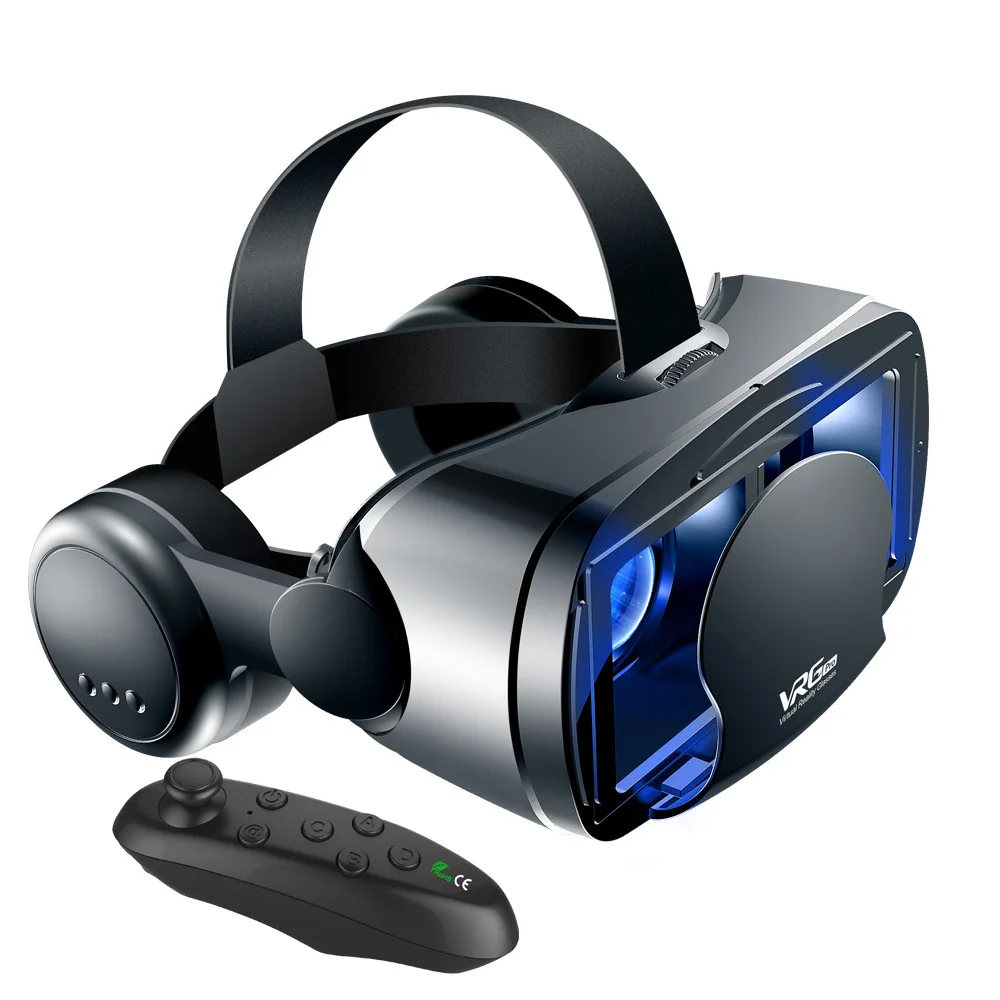Fone de Ouvido Visão em Tela Angular com Controlador Óculos Inteligentes Realidade Virtual Capacete Smartphone Cheia Lente Grande 7 Polegada 3d vr - Image 5