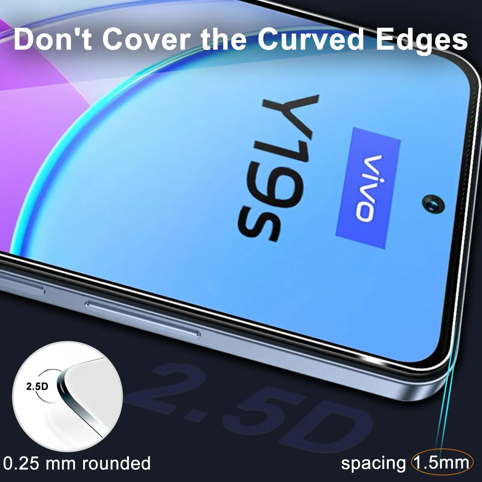 VIVO Y19s HD Crystal Tempered Glass Screen Protector - Premium 9H Anti-Scratch, Case-Friendly Design