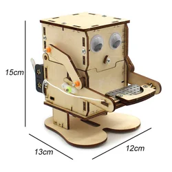 Wooden DIY Coin-Eating Robot Kit for Kids - STEM Learning & Science Experiment Toy (Eating Coin Robot )