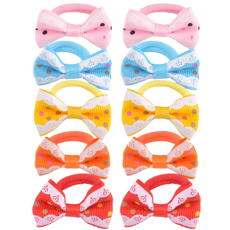 10Pcs Baby  Girls Bow Hair Ring Rope Elastic Hair Rubber Bands Hair Accessories for Kids Hair Tie Ponytail Holder Headdress accessoriesbaby eating 