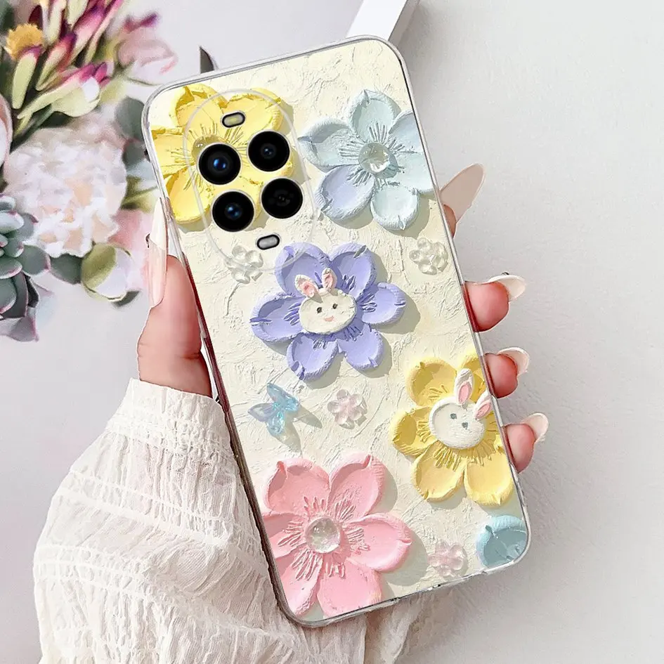Floral Butterfly Soft Silicone Phone Case - Clear Protective Cover