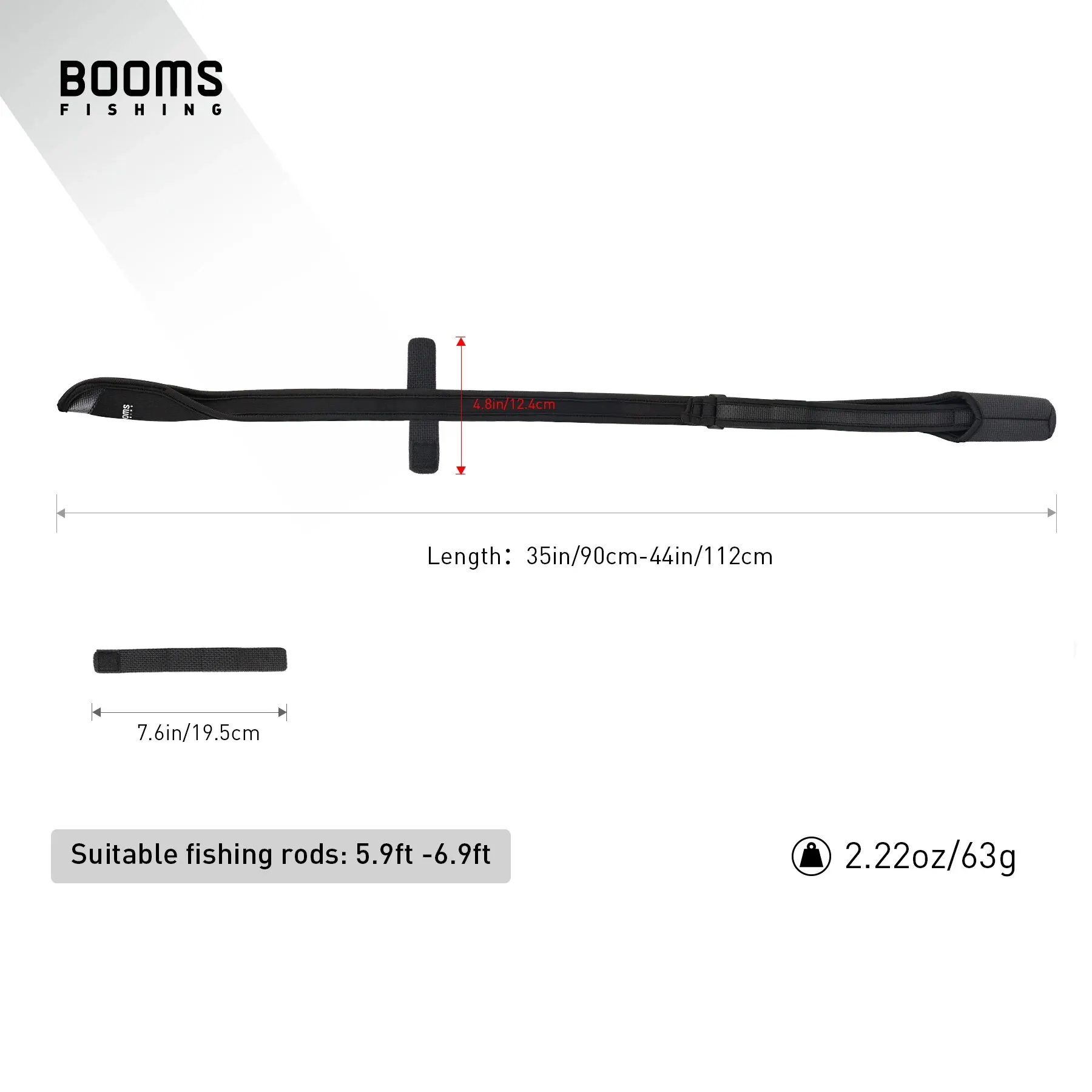Fishing Rod Protective Sheath Case Booms Fishing RS6 Fly Fishing Rods Cover Pole Bag Holder Belt Straps Wrap Portable Tools Accessories