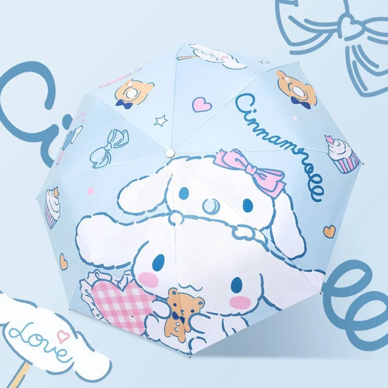 

Sanrio Cinnamoroll Cartoon Cute Children Fully Automatic Student Boy Girl Folding Portable Umbrella Sunshade Comfortable Handle