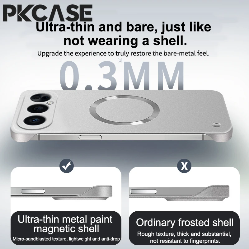 Enhanced Metal Magnetic Frameless Shockproof Wireless Charging Phone Case