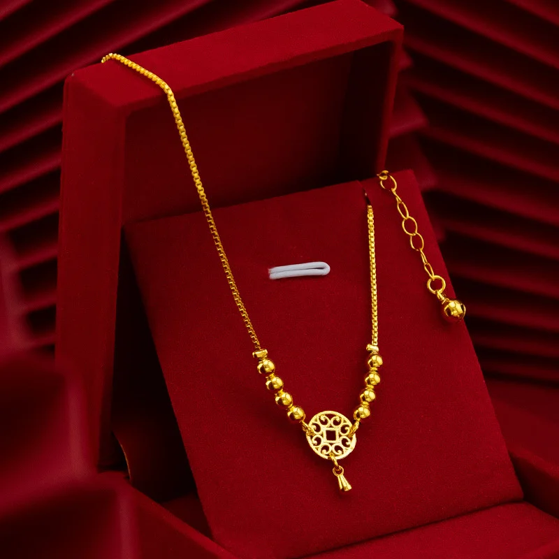 UMQ Fine Jewelry Plated Real 18k Gold Hollow Cylinder Anklet for Women's Solid 999 Anklet Chain Engagement Birthday Wedding Gift