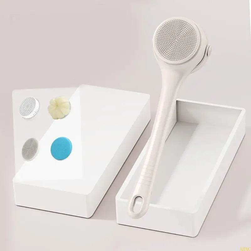 A0NC Electric Soft Body Bath Brush Shower Scrubber Double Handle Back Rubbing Machine