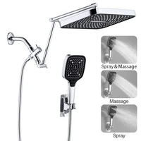 1set household Large panel Shower Top, Handheld Shower Head, Wall Mounted With Adjustable Extension Shower Arm 1