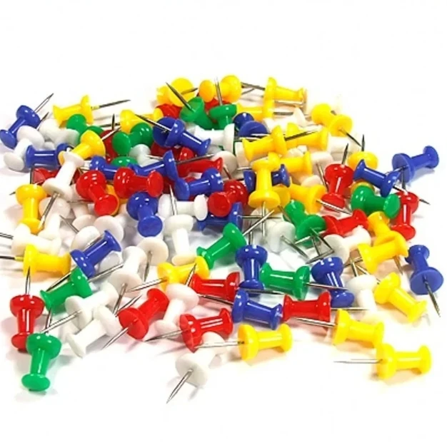 Assorted Making Thumb Tacks Multicolor Plastic Tacks Push Pins Cork Board Office School Stationery Supplies 100/200/300 Pcs