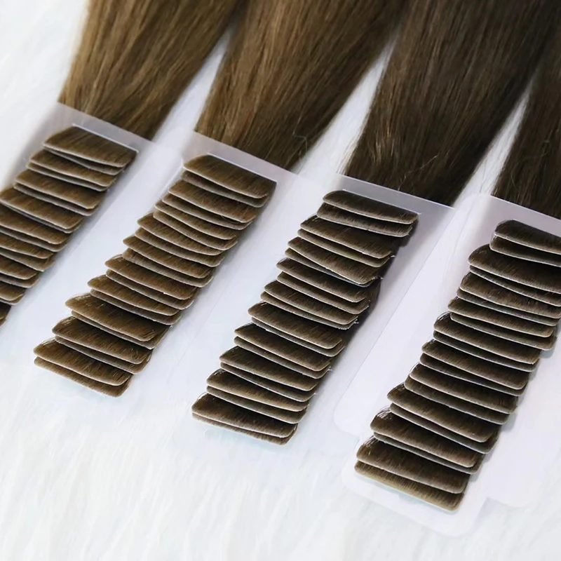 INVISIBLE Tape Straight Tape In Human Hair Extensions PU Skin Weft Remy Double Sided Adhesive Skin Weft Hair Extensions
