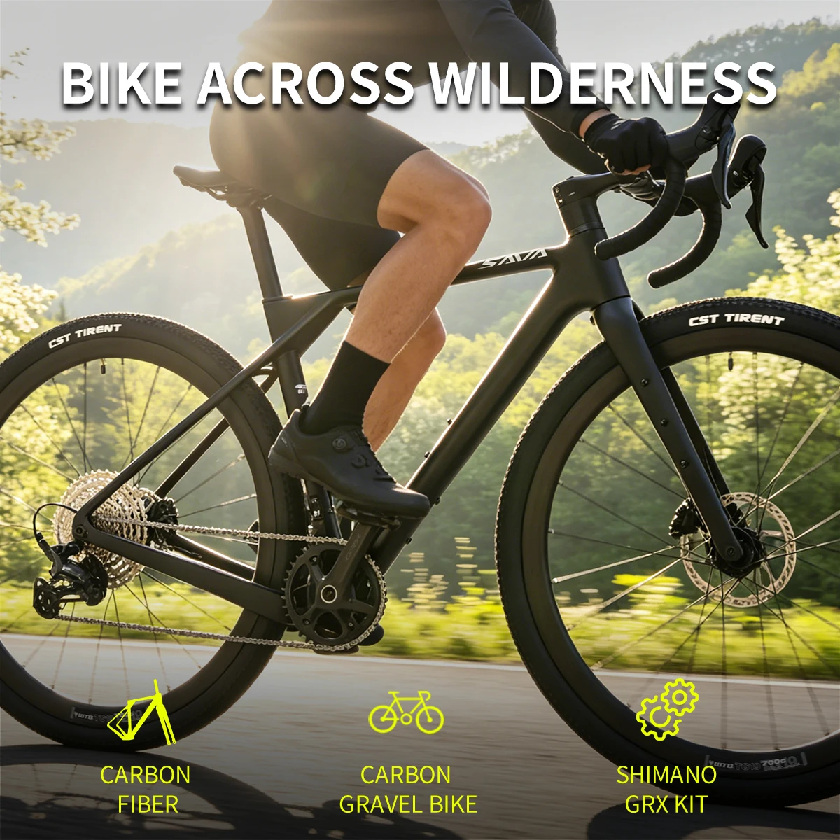 SAVA Gelaro S6 S4 R21 Carbon Gravel Bike Shimano GRX 12 20 Speed All-Road Adventure