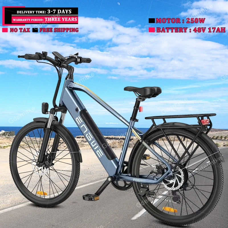 Engwe P26 Bici Elettrica Motore Brushless 36 V17Ah Batteria Al Litio Adulto City Travel Bicicletta Elettrica Mountain 26 Pollici Pneumatico E Bici