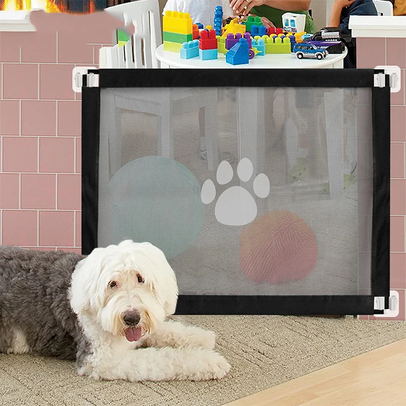 DogGateMeshDoorSafetyFenceforIndoorandOutdoorPetMagicDog
