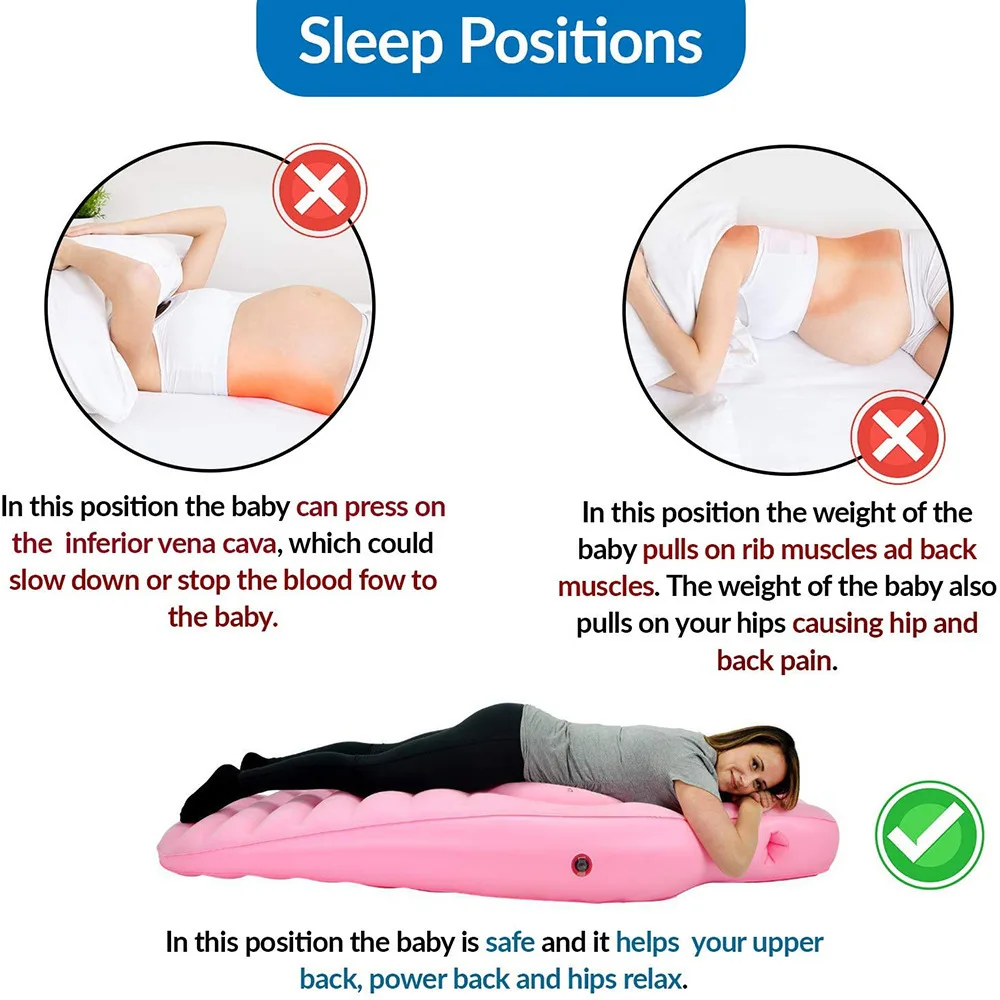 Inflatable Pregnancy Pillow Yoga Mat Maternity Body Bed Pillow O-Type Sleeping Bed PadMulti Functional Portable