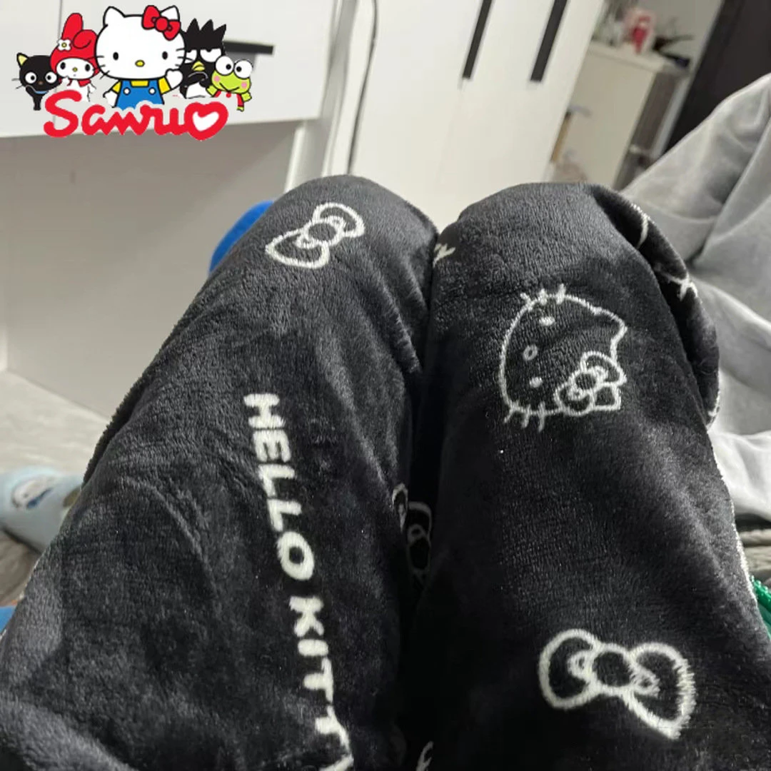 fotografie Herformuleren Voortdurende Sanrio Hello Kitty Flanellen Pyjamabroek Vrouwen Warm Wollen Coral Fleece  Verdikte En Fleece Warm Casual Thuis Broek Broek| | - AliExpress