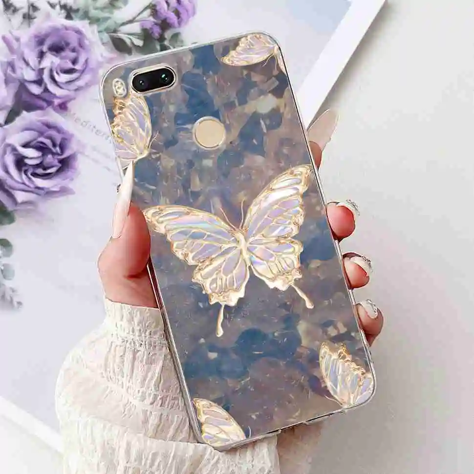 Love Pop Print TPU Soft Silicone Phone Case with Floral Design