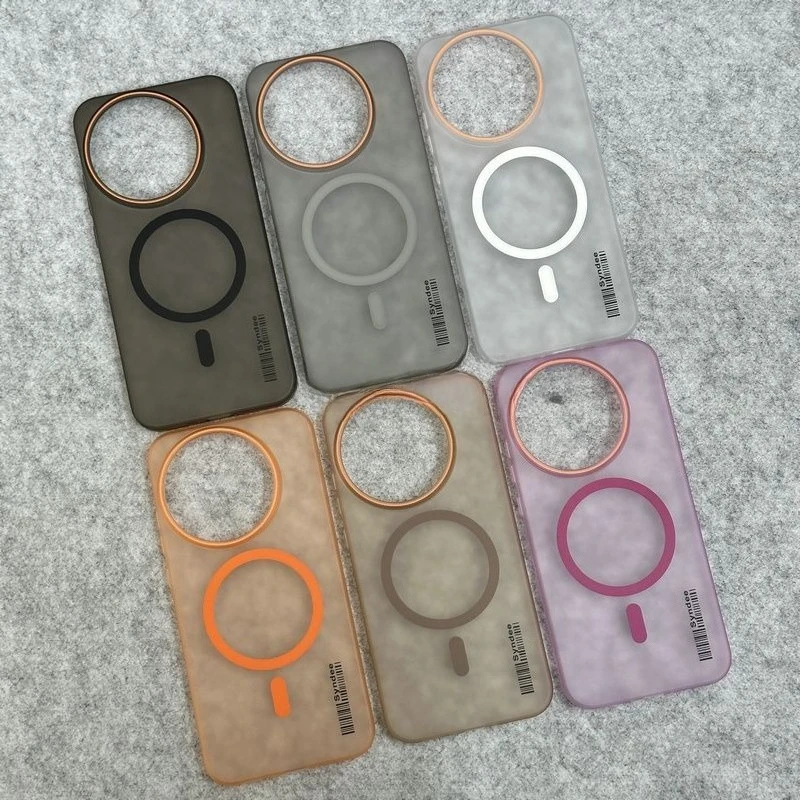 Magnetic Transparent Orange Ring Shockproof Protective Case