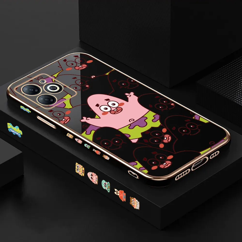 S-SpongeBob Patrick Star Plating Phone Case For infinix Note 30 12 Vip 12I 12G96 11 8 8I 11S 12G88 Smart 8 7 6 5 Pro Plus Cover