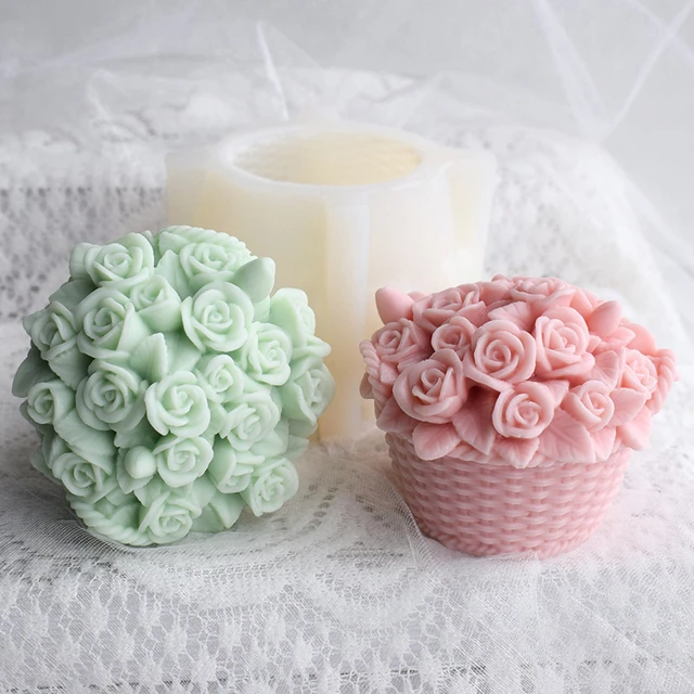 3D Rose Flower Candle Mold for Candle Making Silicone Mold Clay Resin  Gypsum Mould Handmade Party Favors - AliExpress