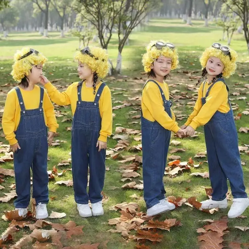 Full Family Cosplay Anime School Boy/Girl Dress Jumpsuits Kids Adult Masquerade Party Despicable Me Costumes Halloween Clothes