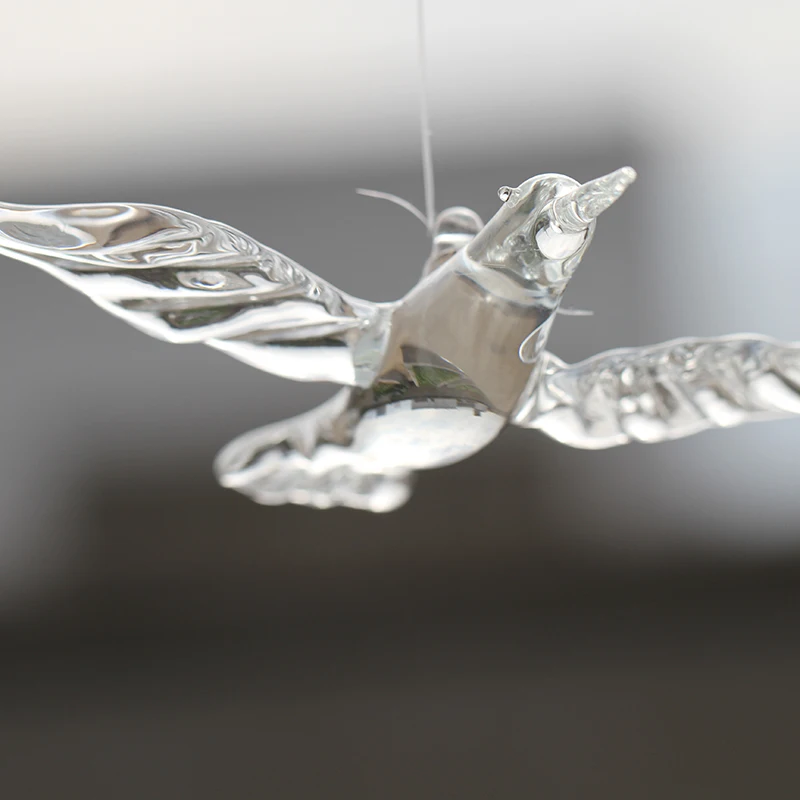 1PC 100MM Clear K9 Crystal Bird Hanging Oranment Pendant for Home Garden Wedding Decorations Party Decor