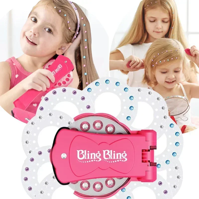 180/360 Hair Gems Bling Deluxe Set Toy Makeup Play Glass Crystal Rhinestone Decoration DIY Girls Hair Design Shoes Sticker Gift,hair accessories