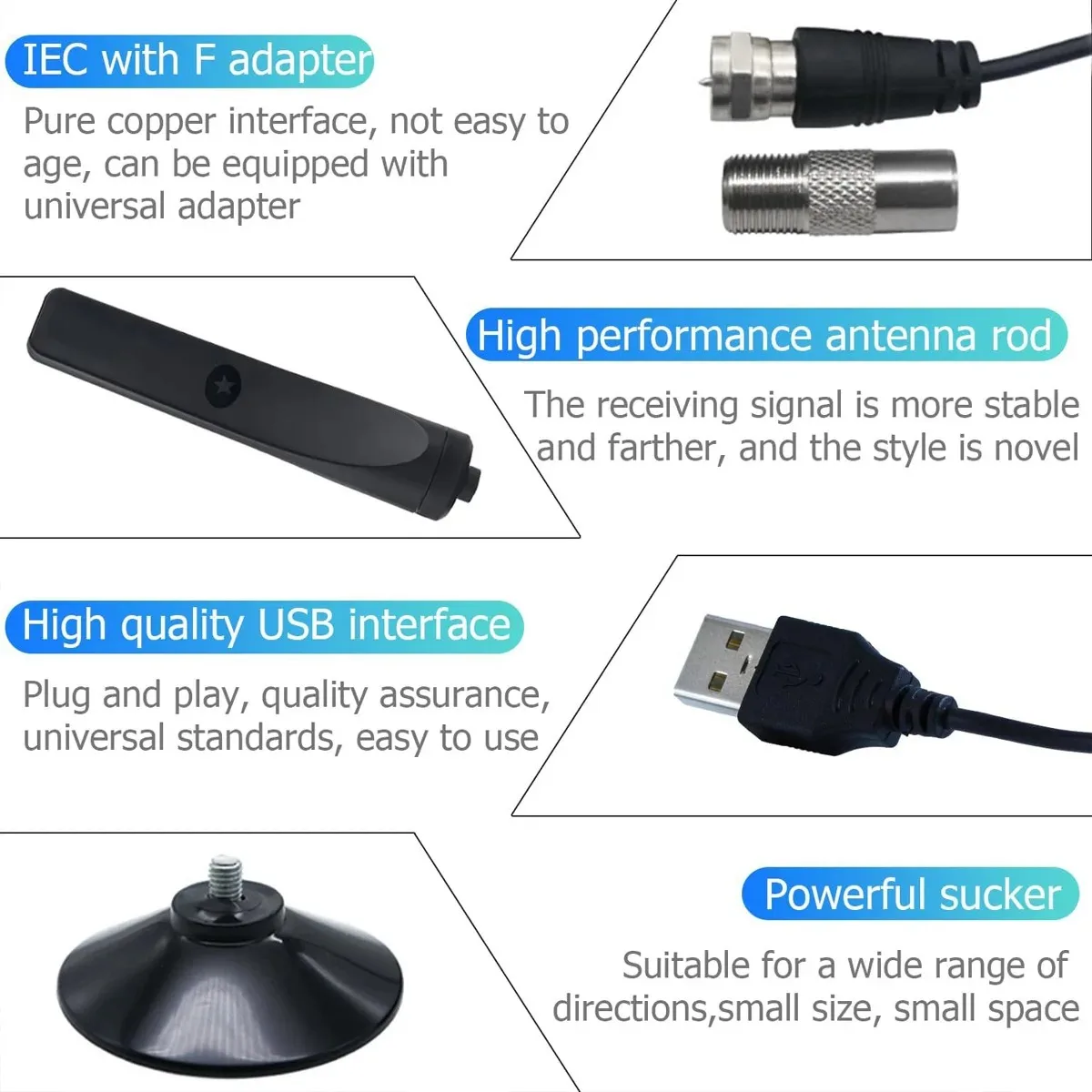 New Digital Tv Antenna Receiver Indoor and Outdoor High-Definition Digital Terrestrial Wave Hdtv Tv Antenna Supports Multiple Co - 6
