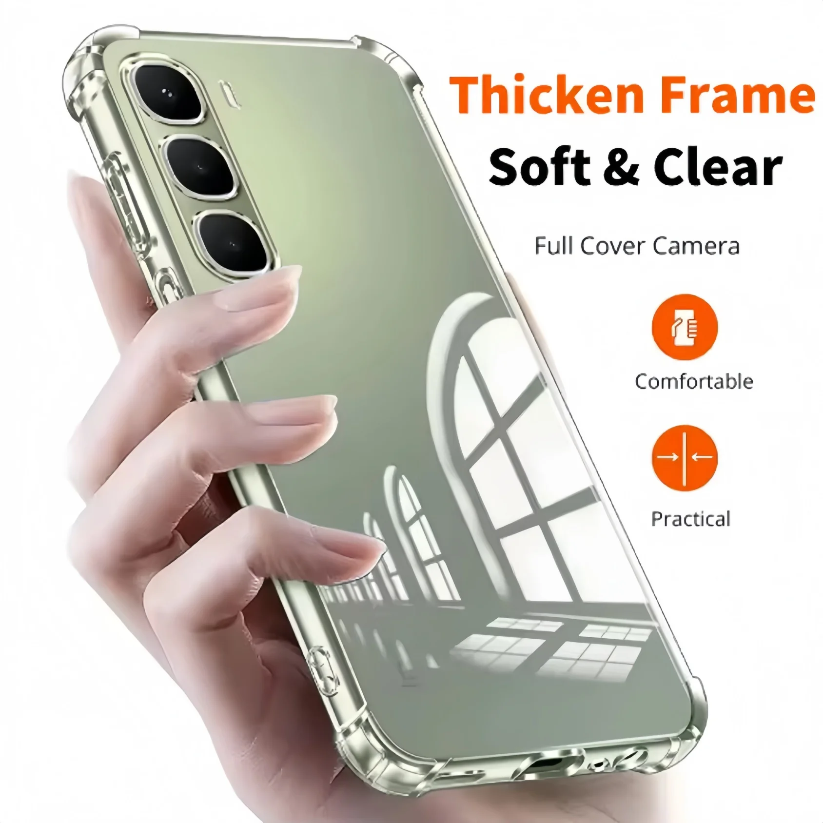 Transparent TPU Shockproof Protective Phone Case