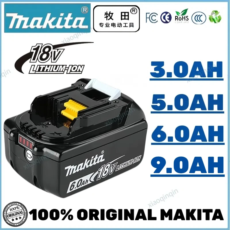 

3C certified Original Makita 18V 9.0Ah Battery for replace Makita 18V power Tools BL1860B BL1850B BL1830B BL1815 lithium battery