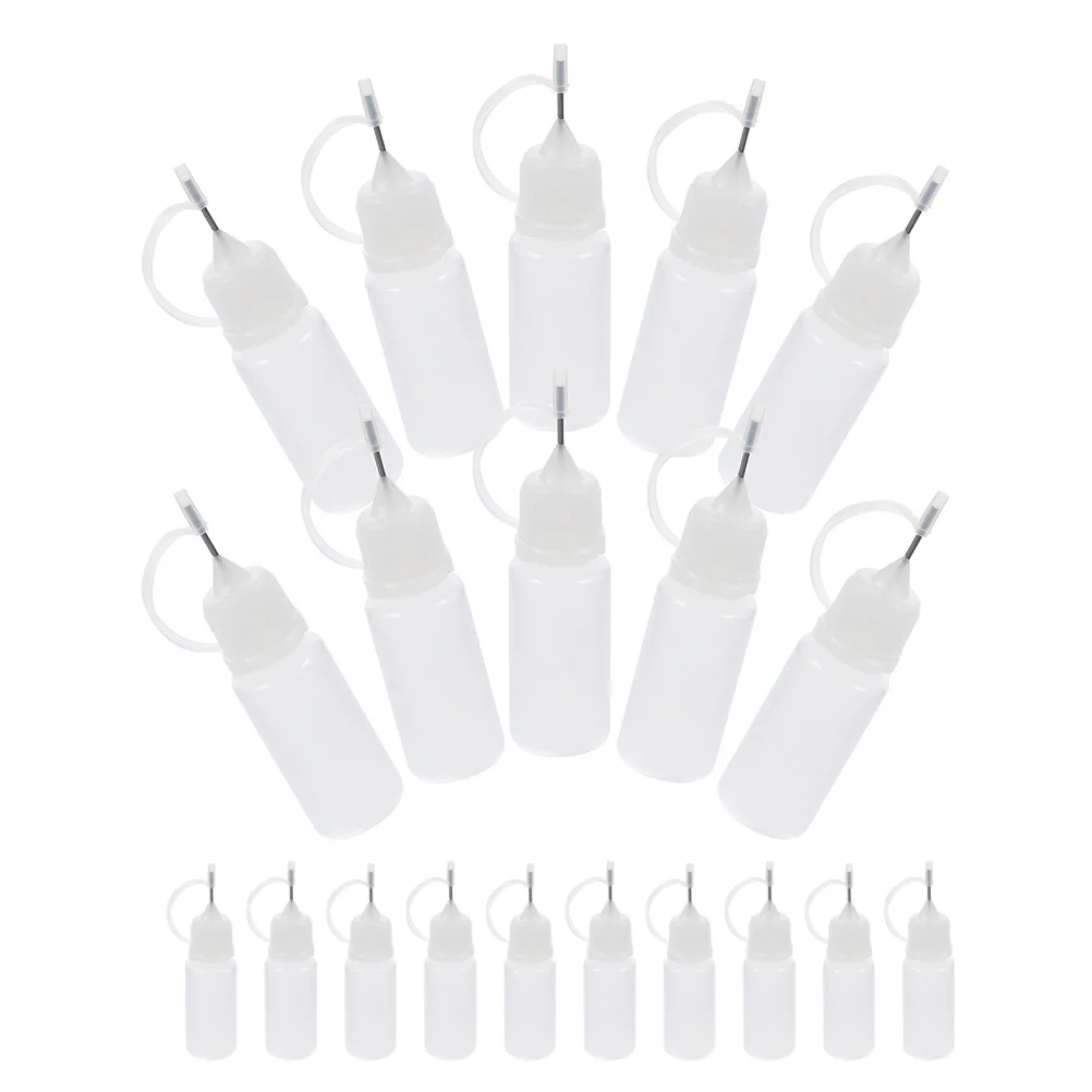 

20 Pcs Bottled Glue Squeeze Application Needle Tip Stainless Steel Portable Bottles for