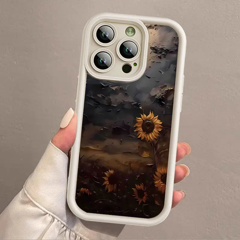 Retro Sunflower Floral Print Phone Case Cover