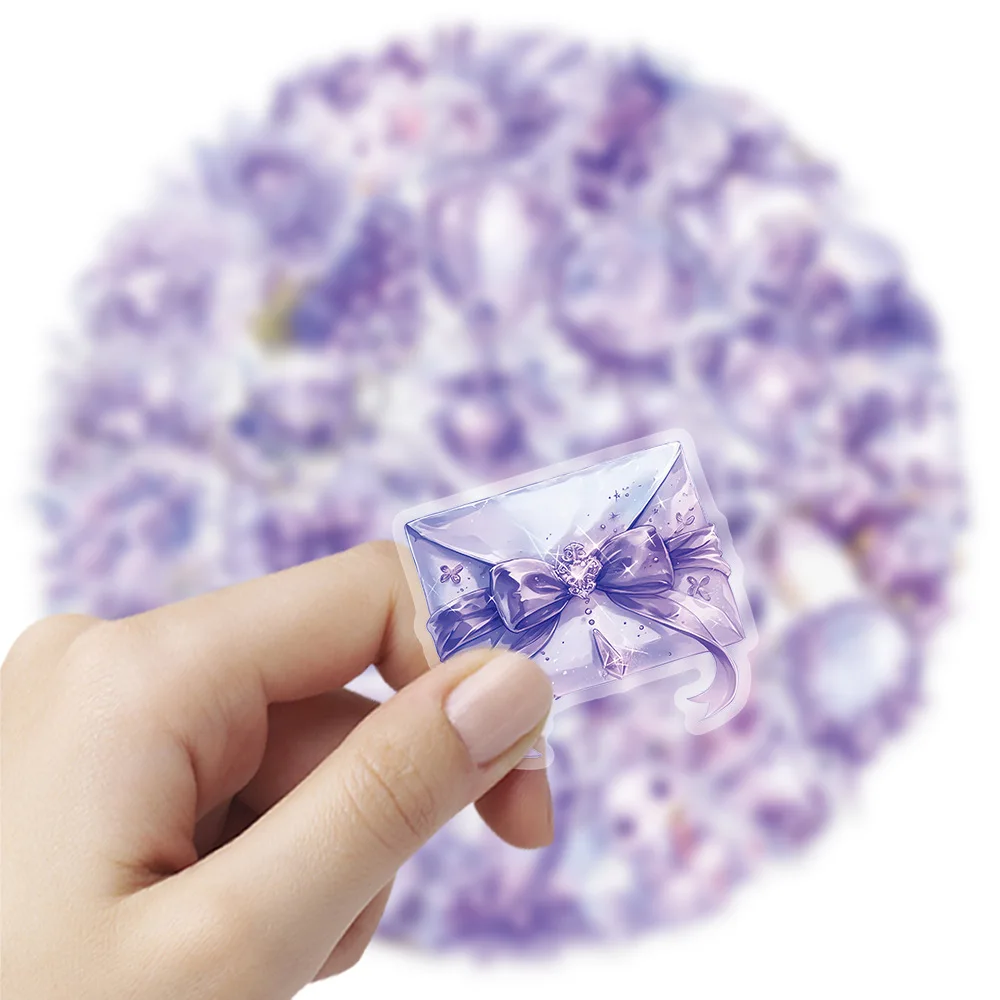 50Pcs 보라색 꿈 애완 동물 스티커 소녀의 심장 장식 노트북 물병 데스크탑 편지지 노트북 스티커