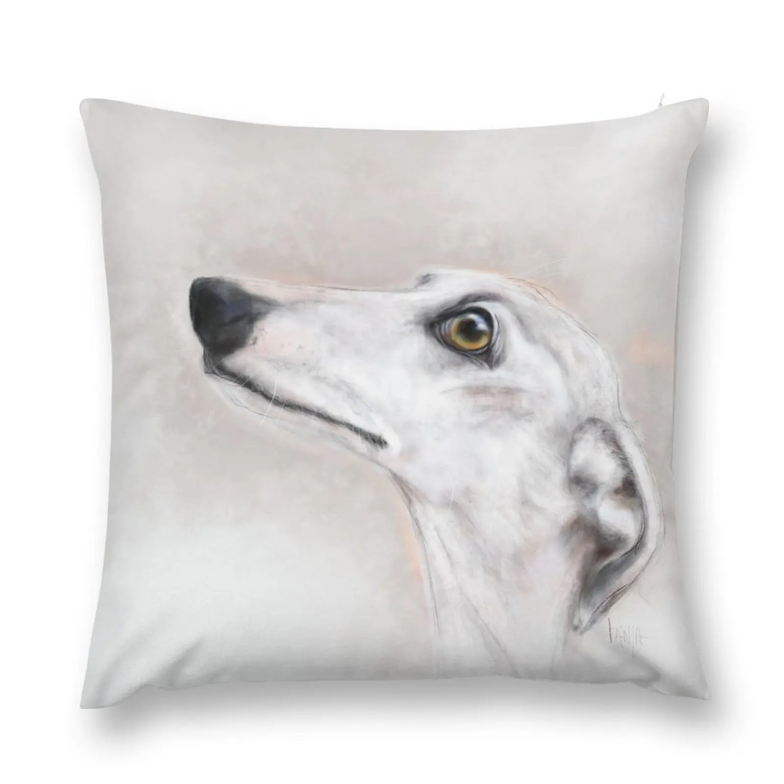 J Adore - White Greyhound- Galgo Cuscino Cuscini Ornamentali Per Soggiorno Fodere Per Cuscini Decorativi Per Divano